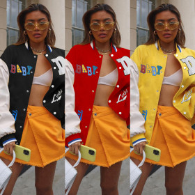 Women's fashion casual printed baseball uniform M20767