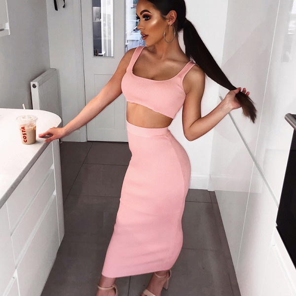 2021 new women's suspender skirt two-piece suit FD8244