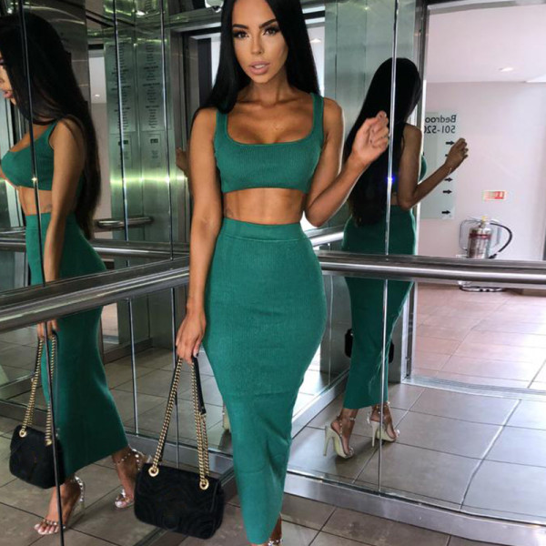 2021 new women's suspender skirt two-piece suit FD8244