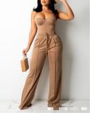 New women's camisole three-dimensional wide-leg suit with drawstring CY1345