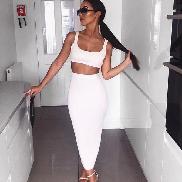 2021 new women's suspender skirt two-piece suit FD8244