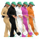 Women's Zipper Jacket Wide Leg Pants Sports Suit Stand Collar Bucket Pants Two-Piece Set W8245