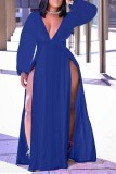 Women's sexy casual style long-sleeved V-neck long-sleeved dress H2296