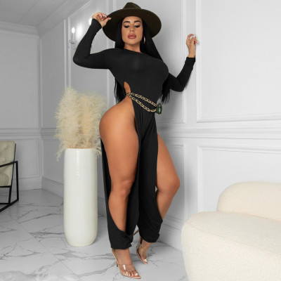 Women's sexy legless jumpsuit solid color high-elastic cotton-like fabric jumpsuit for women W8248-1
