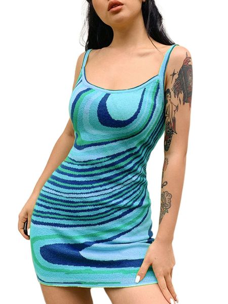 Sexy 2021 summer fashion new women's sexy irregular water ripple printing sling bag hip skirt OYW73714