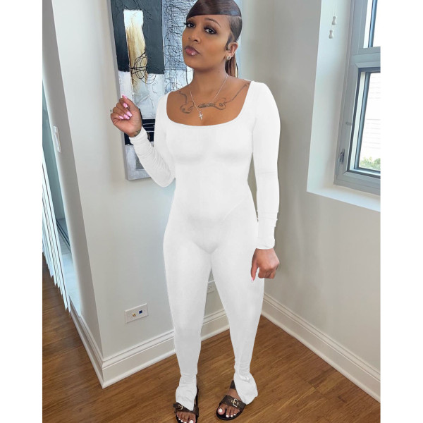 Halter neck jumpsuit trousers solid color high stretch fabric sports pants yoga pants W8239