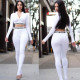 Solid color alphabet yoga sportswear two-piece suit F6633