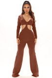 V-neck sexy hollow pit jumpsuit YT3291
