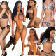 2021 new European and American women's multi-color printing split sexy swimsuit F6651