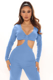 V-neck sexy hollow pit jumpsuit YT3291