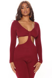 V-neck sexy hollow pit jumpsuit YT3291