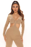 V-neck sexy hollow pit jumpsuit YT3291