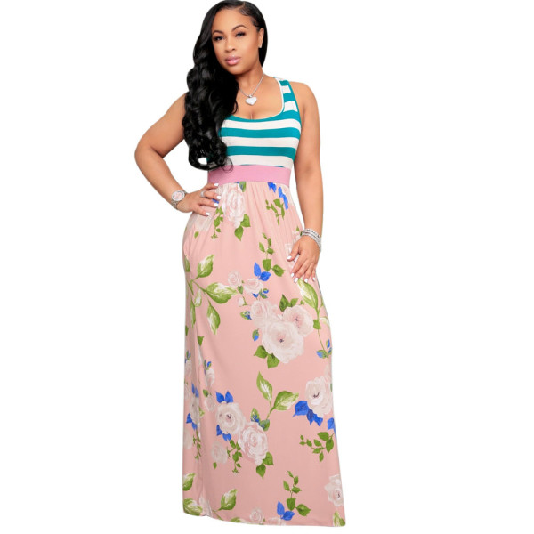 Sexy Vest Side Zipper Dress Fashion Printed Nightclub Wear FX180 