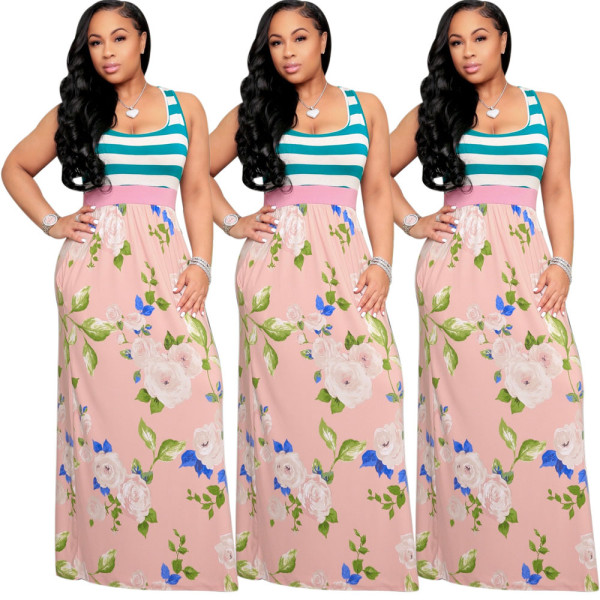 Sexy Vest Side Zipper Dress Fashion Printed Nightclub Wear FX180 