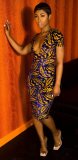 Dress Color leaf print deep V slim bag hip nightclub skirt F296