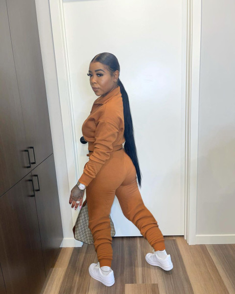 Leisure sports zipper long two-piece suit LY046