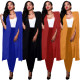 Fashionable women's clothing personality solid color long large cloak suit two-piece suit TK6198