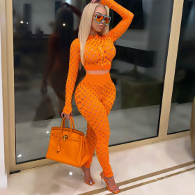 Sexy ripped tight two-piece suit HY5240