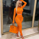 Sexy ripped tight two-piece suit HY5240