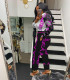 Women's fashion casual positioning printing office clothes loose long-sleeved shirt trousers two-piece suit SM9203
