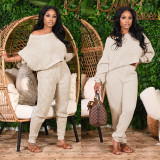 Two-piece winter solid color bat sleeve sweater M1125