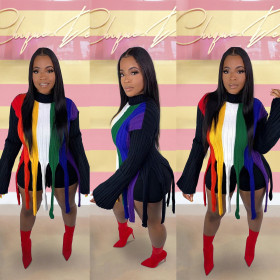 Classic colorful striped sweater M1145