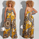 Fashion women's sexy print wrapped chest pocket nightclub jumpsuit F268