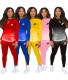 Autumn and winter hot style fashion European and American tie-dye gradient embroidery sports slim two pieces A8899
