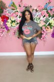 Sexy fashion T-shirt round neck women's nightclub clothes F280