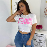 Sexy fashion T-shirt round neck women's nightclub clothes F280