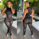 Sexy fashion striped jumpsuit ins new nightclub clothes F308