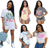 Sexy fashion T-shirt round neck women's nightclub clothes F280