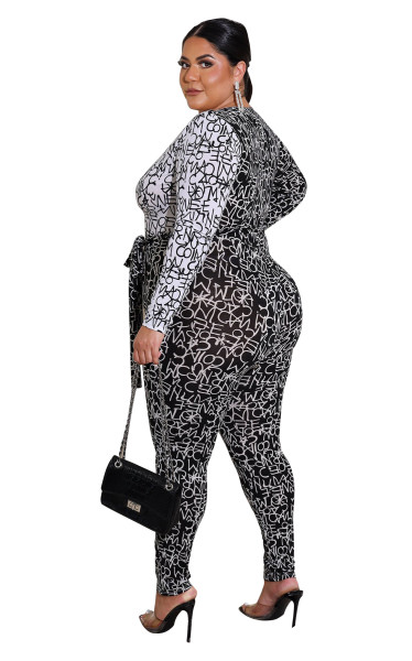 Sexy plus size women's clothing ins new fashion digital nightclub jumpsuit F282