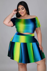 Sexy plus size women's fashion navel slim two-piece suit F292