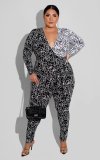 Sexy plus size women's clothing ins new fashion digital nightclub jumpsuit F282