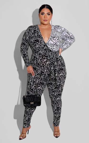 Sexy plus size women's clothing ins new fashion digital nightclub jumpsuit F282