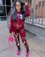 Hot sale fashion casual printed women's two-piece sweater suit TS2055