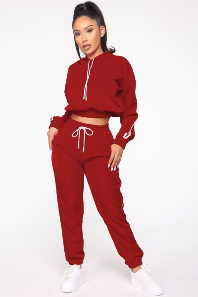 Fashion sexy solid color waist and navel sports suit two-piece suit WY6851