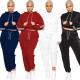 Fashion sexy solid color waist and navel sports suit two-piece suit WY6851