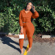 Casual fashion zipper two-piece women's suit M8029