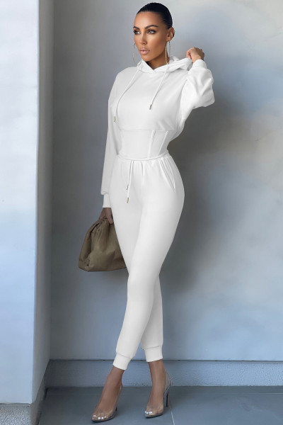 Fashion sexy solid color waist waist trousers suit two-piece suit WY6855