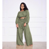Nightclub wear two-piece rayon pleated sling strap wide-leg pants GL6511