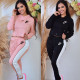Autumn and winter new printed letter color matching fashion loose long-sleeved two-piece suit OQ030