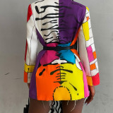 Nightclub Fashion Positioning Print Button Small Suit Jacket GL6500