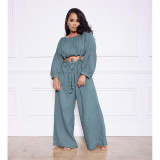 Nightclub wear two-piece rayon pleated sling strap wide-leg pants GL6511