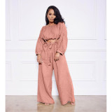 Nightclub wear two-piece rayon pleated sling strap wide-leg pants GL6511