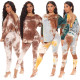 Nightclub printed tie-dye halter twisted front long and short two-piece suit GL6399 
