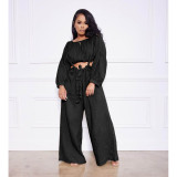 Nightclub wear two-piece rayon pleated sling strap wide-leg pants GL6511