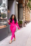 Sexy fashion round neck zipper suit two-piece suit Y8051