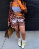 Fashion casual women's summer casual printed shorts bottoms Z1059